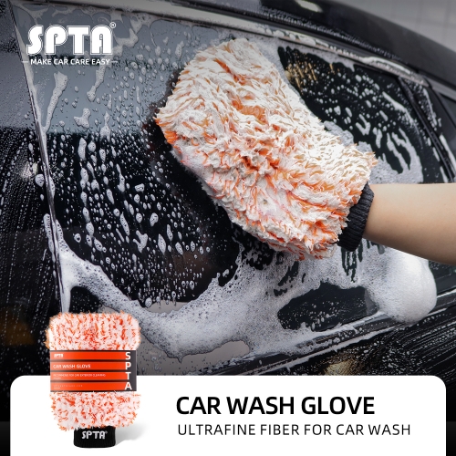 SPTA High Absorbent Scratch-free Soft Microfiber Car Wash Mitt Car Detailing Mitt Cleaning Dusting Glove