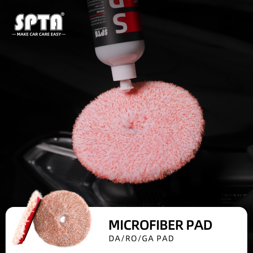 SPTA 3"/5"/6" URO-Fiber Microfiber Pad for Compounding, Cutting, Buffing, Waxing, and Polishing For RO/DA Polisher