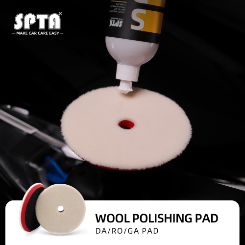 SPTA 356 DA/RO Purple Wool Polishing Pad 100% Wool Buffing Pad for Car  Detailing,Wool Polishing Pad