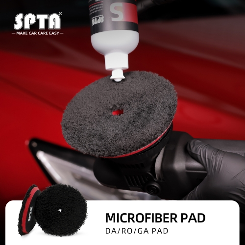 SPTA Black Fast Finishing Microfiber Polishing Pad Polishing Disc Kits For DA/RO Car Polisher