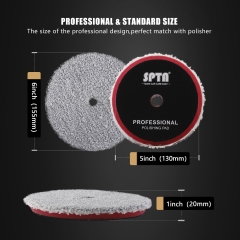 SPTA Grey Fast Finishing Microfiber Polishing Pad Polishing Disc Kits For DA/RO Car Polisher