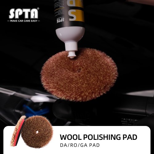 SPTA Polishing Pad Conditioning Brush, Polishing Spur Tool Set,Wool Buffing Pad Cleaning Spur Tool+ Foam Pad Brush, Car Buffing Pad Professional