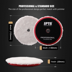 SPTA White Fast Finishing Microfiber Polishing Pad Polishing Disc Kits For DA/RO Car Polisher