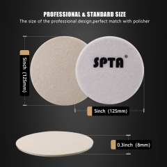 SPTA Car Glass Polishing Pad Wool Felt Polishing Pad Flocking Hook & Loop Backer For Random Orbital Polisher