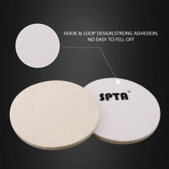 SPTA Car Glass Polishing Pad Wool Felt Polishing Pad Flocking Hook & Loop Backer For Random Orbital Polisher