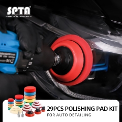 SPTA 29pcs Polishing Pad Kit Hook& Loop Buffing Pad Set for Auto Detailing