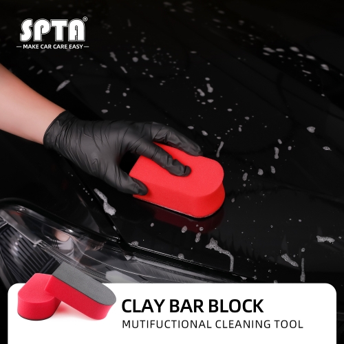 SPTA Auto Care Magic Clay Bar Pad Car Wash Sponge Clay Auto Detailing Cleaning Sponge Block Pad Paint Wash Clay