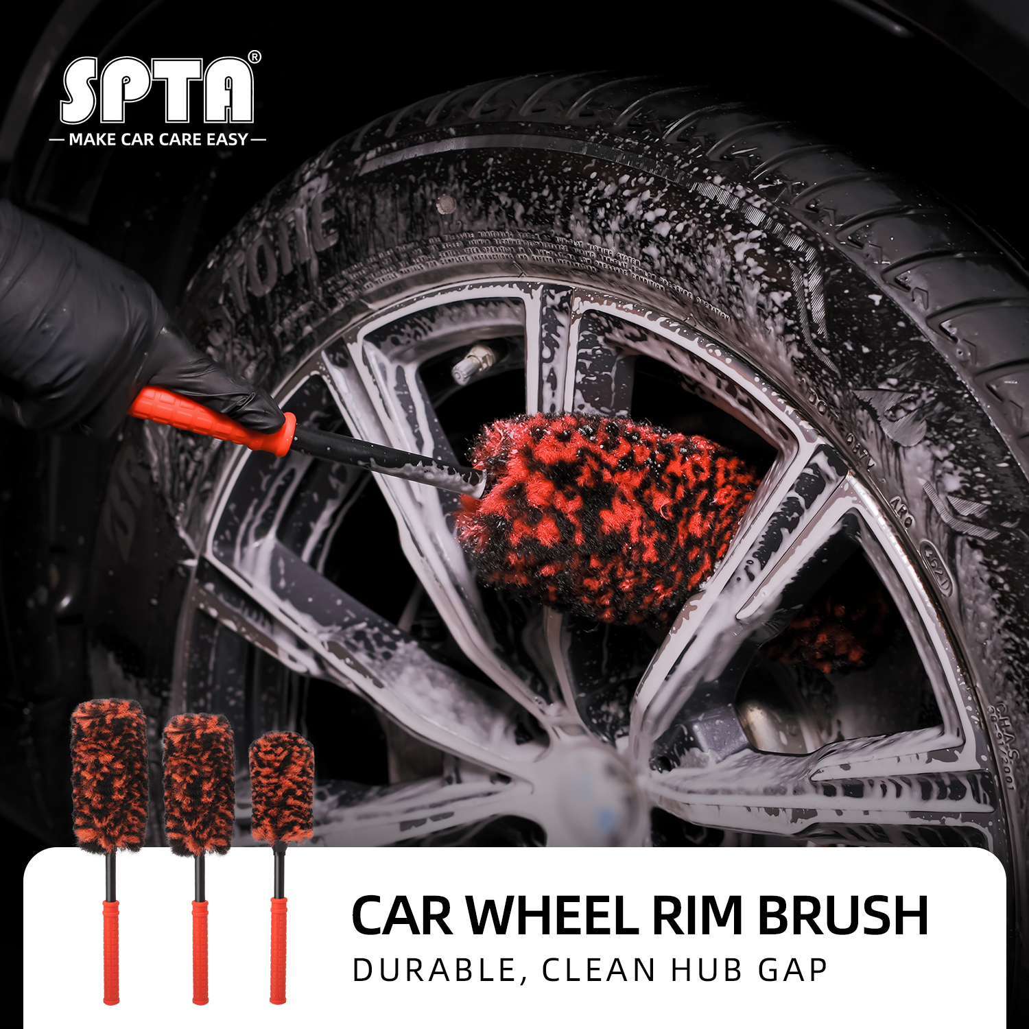 Car Wash Brush Microfiber Tire Scrubber Wheel Rim Brush Auto Dust Remover  Tool