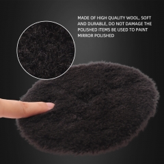 SPTA Black Wool Polishing Pad High Density Lambs Woollen Polish buffing Pad for Car Polisher