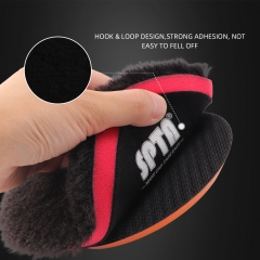 SPTA Black Wool Polishing Pad High Density Lambs Woollen Polish buffing Pad for Car Polisher