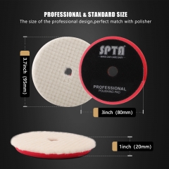 SPTA Japanese Style Square Surface Wool Polishing Pad for Auto Detailing Heavy Cutting