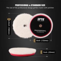 SPTA White Wool Polishing Pad High Density Lamb Woollen Polish Buffing Pad Car Polisher Buffing Waxing