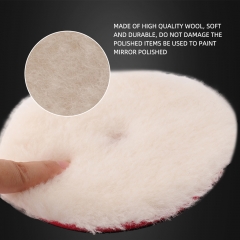 SPTA White Wool Polishing Pad High Density Lamb Woollen Polish Buffing Pad Car Polisher Buffing Waxing