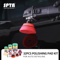SPTA 32pcs Polishing Pad Kit Hook& Loop Buffing Pad Kit for Auto Detailing
