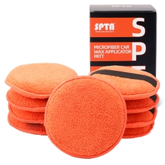 SPTA New 5 Inch Microfiber Waxing Sponge Ultra Soft Foam Waxing Applicator High Density Polyester Sponge Pad for Car Waxing