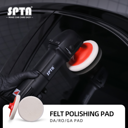 SPTA 5Inch / 6Inch Wool Felt Polishing Pads M14 Thread Felt Wheel Flocking Buffing Pad Car Paint Finish Polishing Disk