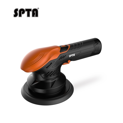 SPTA CP801 5"/6" Cordless Buffer, Black&Orange, Cordless,With Self-Locking Switch, Variable Speed Control System, Light Weight