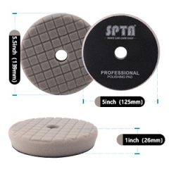 SPTA V2.0 1Pc 5 Inch 125mm Gray Finish Polishing Pad Kit for Car Buffer Polisher Compounding Remove 2000# Sanding Marks