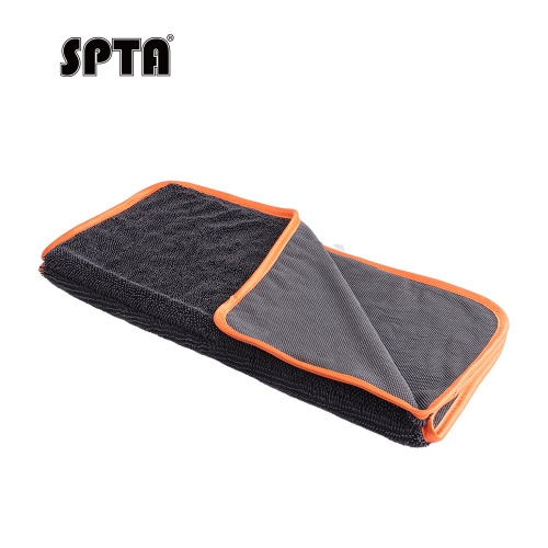 SPTA MT003 Single Twisted Loop Drying Towel600GSM, 400*400mm Edgeless Twisted Loop Design, One-Pass Drying for Cars, Trucks