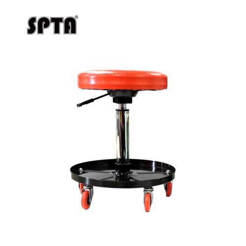 SPTA Detailing Mobile Stool,Pro Rolling Stool, Car Detailing Stool Chair, Stool with Wheels, Garage Organizer, Adjustable Height