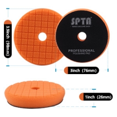 SPTA V2.0 1Pc Orange Heavy Cut Polishing Pad Kit for Car Buffer Polisher Compounding Remove 1500# Sanding Marks