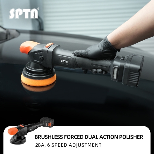 SPTA CP603 Backing Plate :5" 6" Brushless Forced Dual Action Polisher,Portable-type Cordless Polisher, Constant Speed Output