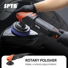 SPTA CP502 Black&Orange 1100W Rotary Polisher, 5-Meter Long Power Supply Cord, Constant Speed Control,Smooth Operation