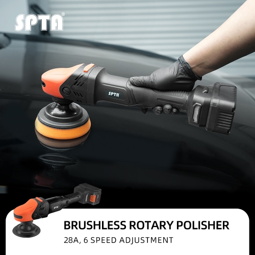 SPTA CP602 Black&Orange Brushless Ratary Polisher Portable-type Cordless Polisher Constant Speed Output For Car Polishing