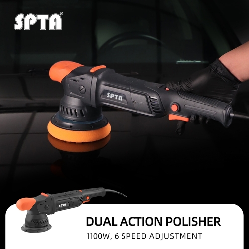 SPTA CP501 Orbit:9mm/12mm/15mm/21mm1100W Dual Action Polisher,5-Meter Long Power Supply Cord,Smooth Polishing, For Car Polishing