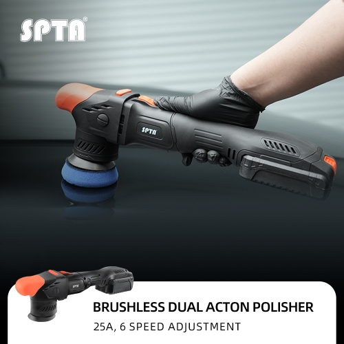 SPTA CP401 Orbit:9mm Black&Orange 3" Brushless Dual Acton Polisher Portable-type Cordless Polisher Constant Speed Output