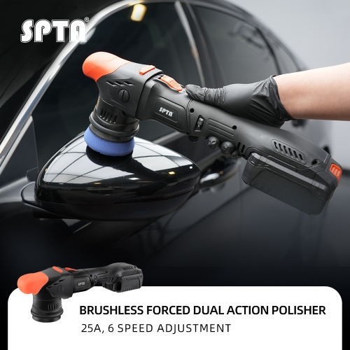 SPTA CP402 Orbit:8mm Black&Orange 3" Brushless Dual Acton Polisher Portable-type Cordless Polisher Constant Speed Output