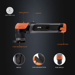 SPTA CP201 Black&Orange Cordless Mini Polisher Detail Dual Action And Rotary Polisher Constant Speed Output For Car Polishing