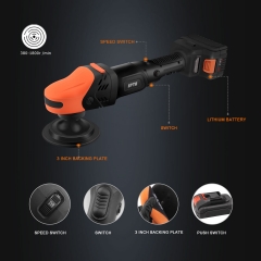 SPTA CP602 Black&Orange Brushless Ratary Polisher Portable-type Cordless Polisher Constant Speed Output For Car Polishing