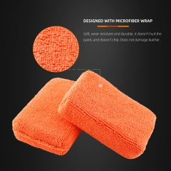 SPTA WF005 Microfiber Applicator 125*80*30mm Orange Block Square Microfiber Wax Applicator for Auto Detailing Car Care