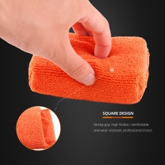 SPTA WF005 Microfiber Applicator 125*80*30mm Orange Block Square Microfiber Wax Applicator for Auto Detailing Car Care