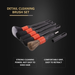 SPTA Car Detailing Brush Set, 5 Pack V2.0 Soft Boar Hair Auto Detail Brush Kit, for Automotive Interior Exterior Dashboard