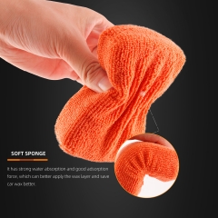 SPTA WF005 Microfiber Applicator 125*80*30mm Orange Block Square Microfiber Wax Applicator for Auto Detailing Car Care