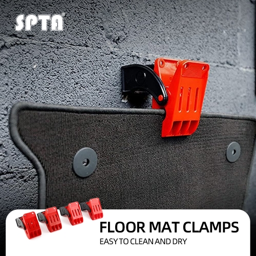 SPTA Floor Mat Clamp SETS,Car Wash Floor Mat Clamps 4 Pack,Swivel Large Anti-Slip Stainless Steel Spring Clamps