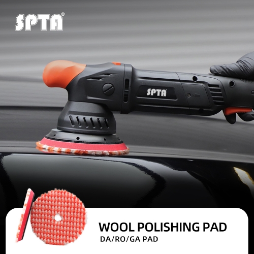 SPTA 3"/5"/6" Coarse Short Wool Polishing Pad RO/DA Polisher Buffing Pad for Car Polisher Remove 1500# Sanding Mark