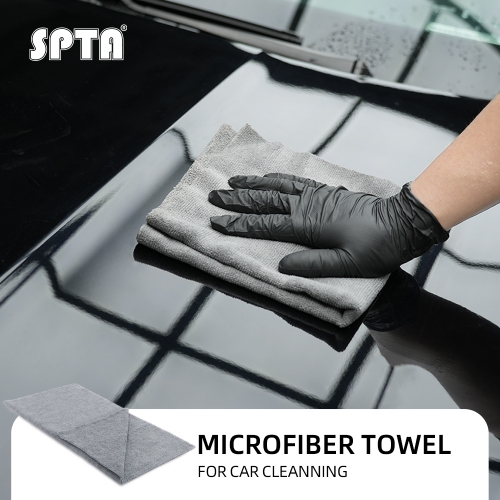 SPTA Microfiber Towel Gray 320GSM, 400*400mm,Loop Design, One-Pass Drying for Cars, Trucks, SUVs, and Home,