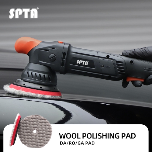 SPTA 3"/5"/6" Light Cut Short Wool Polishing Pad RO/DA Polisher Buffing Pad for Car Polisher Remove 1500#-2000# Sanding Marks