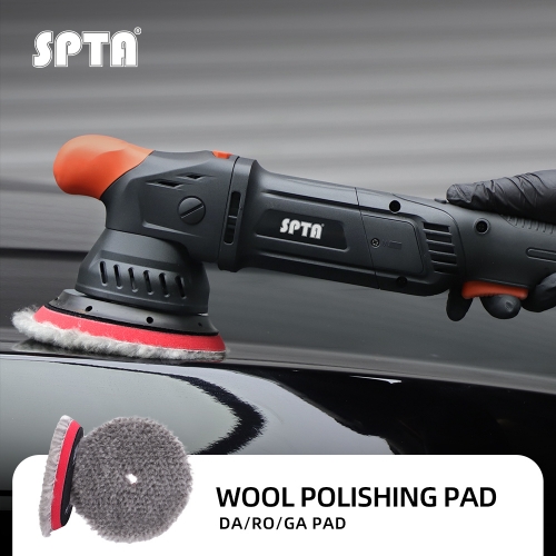 SPTA 3"/5"/6" Light Cut Long Wool Polishing Pad RO/DA Polisher Buffing Pad for Car Polisher Remove 1500#-2000# Sanding Marks