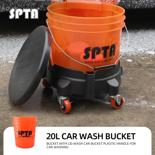 SPTA 20L round plastic bucket With Lid Wash Car Bucket Plastic Handle For Car Washing