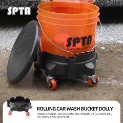 SPTA Rolling Car Washing Bucket Dolly 360 Swivel Casters, with Locking Mechanism,for Car Washing, Detailing, Garage & More