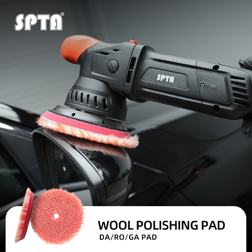 SPTA 3"/5"/6" Coarse Long Wool Polishing Pad RO/DA Polisher Buffing Pad for Car Polisher Remove 1500# Sanding Marks