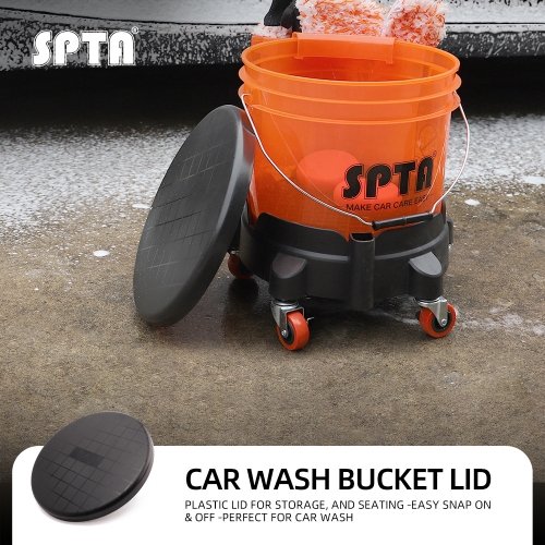 SPTA Car Wash Bucket Lid,Bucket Lidz , Plastic Lid for Storage, and Seating - Easy Snap On & Off - Perfect for Car Wash