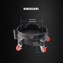 SPTA Rolling Car Washing Bucket Dolly 360 Swivel Casters, with Locking Mechanism,for Car Washing, Detailing, Garage & More