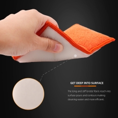 SPTA Car Interior Scrubbing Applicator Microfiber Car Wax Applicator, Car Wash Sponges for Car, Boat, Wood And Marble, Orange