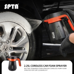 SPTA 1Pc 2.25L Electric Car Foam Sprayer, Battery Powered Foam Sprayer Cordless Pump Foam Sprayer for Car Cleaning Kit