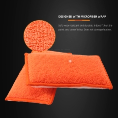 SPTA Car Interior Scrubbing Applicator Microfiber Car Wax Applicator, Car Wash Sponges for Car, Boat, Wood And Marble, Orange